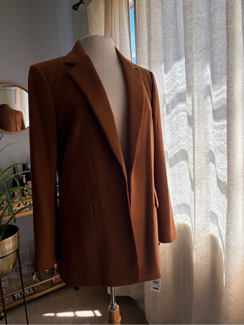 Calvin Klein Tailored Blazer Jacket in Caramel brown color. - Picture 2 of 10